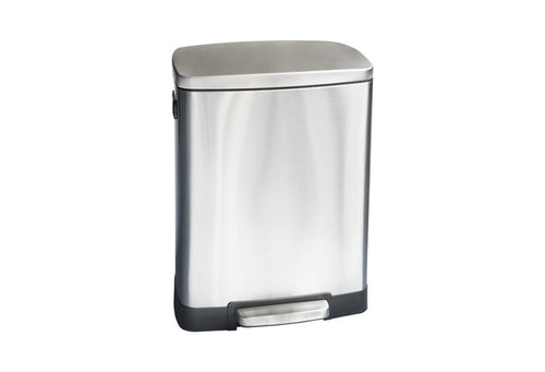 Rectangular Stainless Steel Trash Can, Metal Lid, 13.2 Gallon (50 Liter) - Utopia Alley - 1