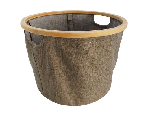 Vienna Woven Basket with Bamboo Trim ,15 3/4