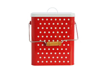 Retro Metal Storage Tin, Red Polka Dot, 13.5" H - Utopia Alley - 1