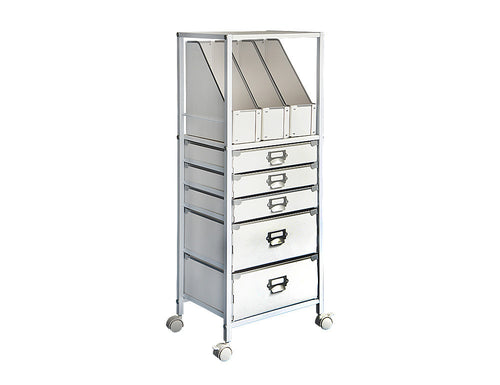 Steel Framed File Drawer Cabinet with Wheels, 41