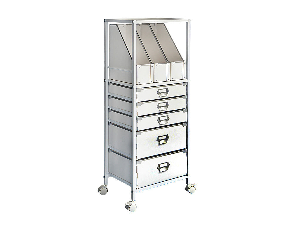 Steel Framed File Drawer Cabinet with Wheels, 41