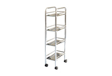 Colzier 4 Tier Portable Rolling Floor Stand Tower with Wheels, 38", Chrome - Utopia Alley - 1