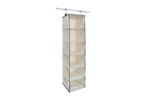 Hanging Closet Storage Organizer, 6 Shelves, Natural Canvas - Utopia Alley - 1