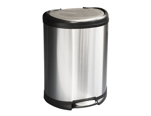 Accent Curved Stainless Steel Trash Can, 50 L (13.2 Gal), Semi-Round - DEAD - Utopia Alley - 1