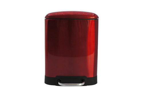 Fuego Rectangular Trash Can, Metallic Bright Red, 6 L (1.6 Gal) - Utopia Alley - 1