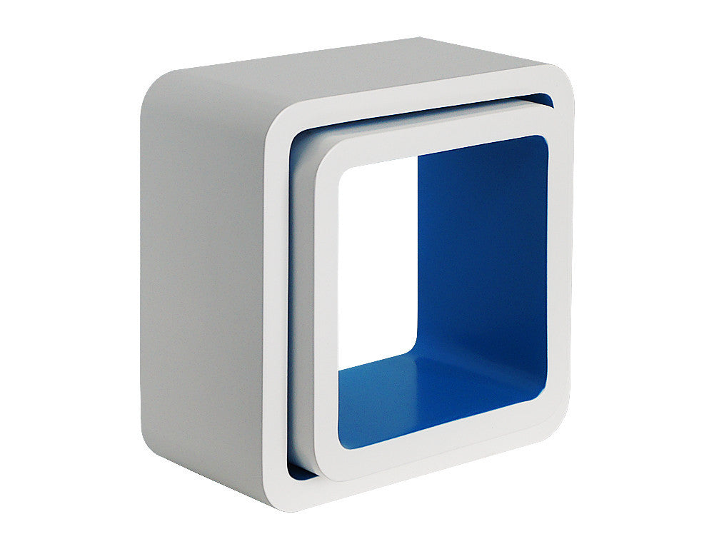 Two Tone 2 Piece Wall Shelf Cube Set 9.5