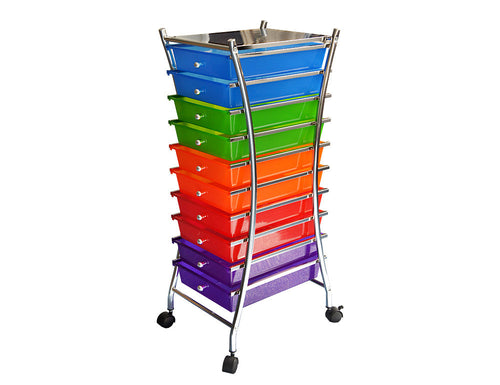 Mari 10 Drawer Storage Organizer Floor Stand, Multi Color - Utopia Alley - 1