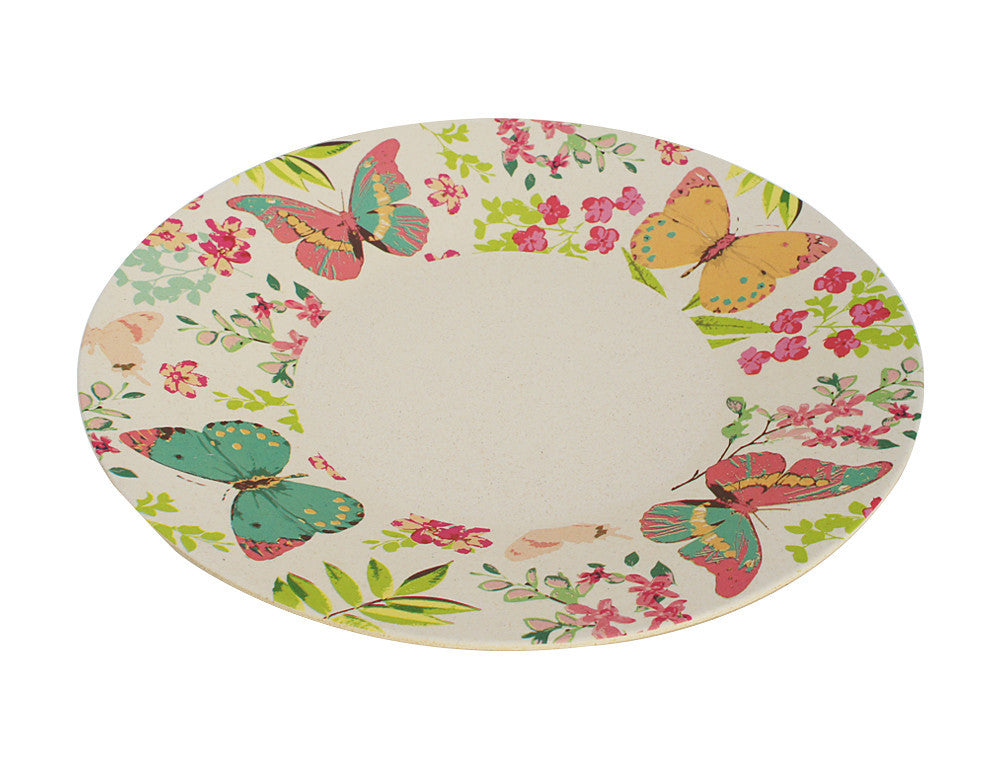 Butterfly Pattern Bamboo EcoFriendly Small Plate, 8