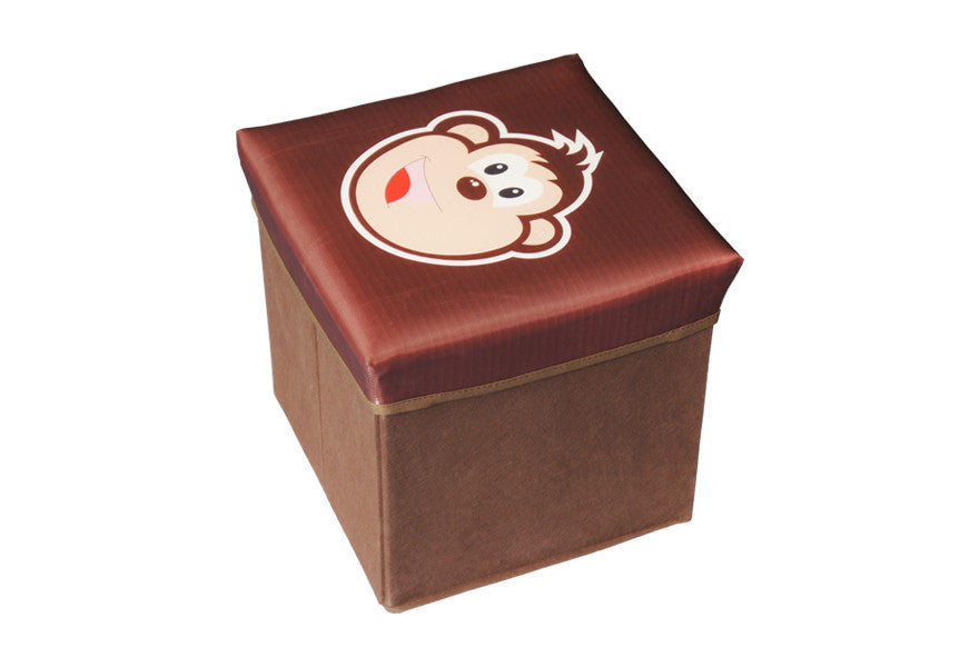 Kid`s Storage Bin Stool, Monkey - Utopia Alley - 1