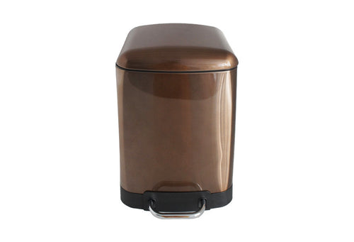 Hip Bronze Rectangular Trash Can , Metallic ORB Step Can, 6 L (1.6 Gal) - Utopia Alley - 1