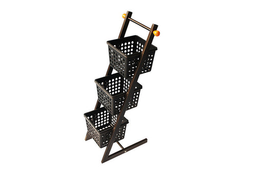 Maxwell 3 Tier Basket Floor Stand, Black - Utopia Alley - 1