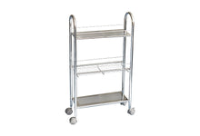 Colzier 3 Tier Slim Rolling Cart Floor Stand, 30", Chrome - Utopia Alley - 1