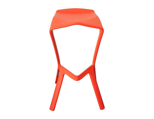 Brax Molded Modern Bar Stool Chair, Orange - Utopia Alley - 1