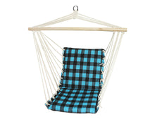 Brodie Hanging Rope Chair Patio / Porch Swing Seat, Aqua or Red Plaid - Utopia Alley - 2