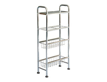 Colzier 4 Tier Slim Rolling Cart Floor Stand, 30"H, Chrome - Utopia Alley - 1