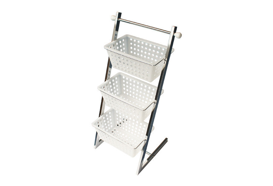 Maxwell 3 Tier Basket Floor Stand, White - Utopia Alley - 1