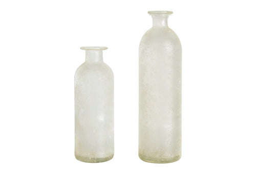 White Satin Frosted Glass Bottles/ Vases / Shelf Accents, 3 Sizes - Utopia Alley - 1