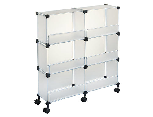 TopaLok 6 Compartment Floor Stand Shelving Unit, Frosted Clear - Utopia Alley - 1
