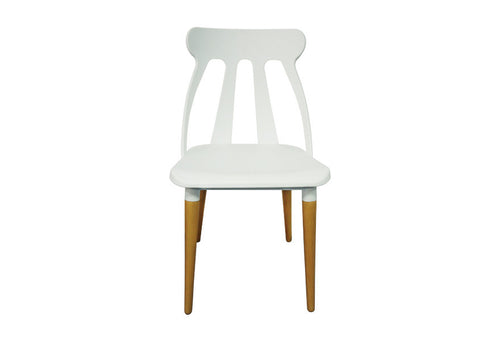 Corser Modern Chair, White with Beech  Wood - Utopia Alley - 1