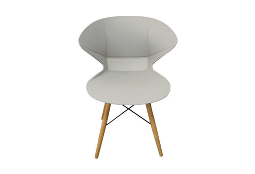 Salena Modern Chair with Wood Legs, White - Utopia Alley - 1