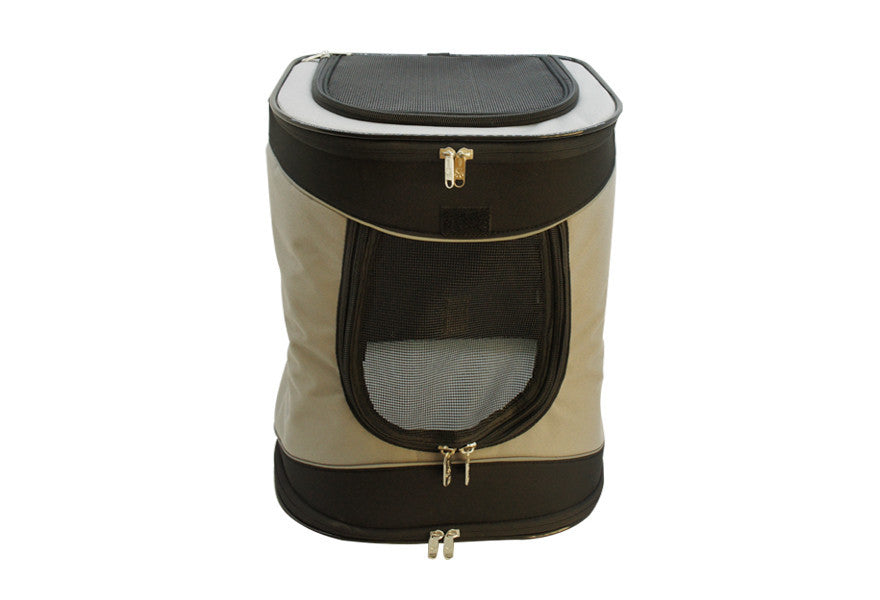 Pet Carrier Backpack, Taupe / Brown, 13 x 17 x 13 - Utopia Alley - 1