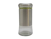 Stainless Steel & Glass Salt & Pepper Shakers / Oil & Vinegar 5 Piece Caddy Set, Green - Utopia Alley - 2