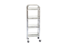 Colzier 4 Tier Portable Rolling Floor Stand Tower with Wheels, 38", Chrome - Utopia Alley - 2