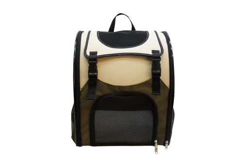 Pet Carrier Backpack, Taupe / Brown, 13 x 16 x 10 - Utopia Alley - 1