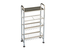 Colzier 4 Tier Slim Rolling Cart Floor Stand, 30"H, Chrome - Utopia Alley - 2