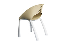 Leger Lace Up Modern Chair, Taupe with White Legs - Utopia Alley - 2