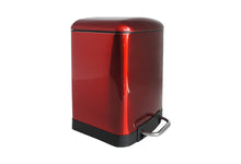 Fuego Rectangular Trash Can, Metallic Bright Red, 6 L (1.6 Gal) - Utopia Alley - 3