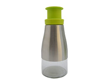 Stainless Steel & Glass Salt & Pepper Shakers / Oil & Vinegar 5 Piece Caddy Set, Green - Utopia Alley - 3