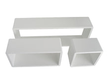 Rectangular 3 Piece Wall Shelf Set 24", White - Utopia Alley - 1