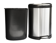 Accent Curved Stainless Steel Trash Can, 50 L (13.2 Gal), Semi-Round - DEAD - Utopia Alley - 2