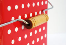 Retro Metal Storage Tin, Red Polka Dot, 13.5" H - Utopia Alley - 4