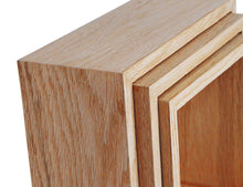Wood Veneer 3 Piece Wall Shelf Cube Set 12", Medium Oak - Utopia Alley - 4