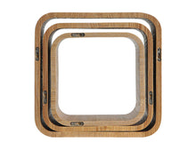 Wood Veneer 3 Piece Wall Shelf Cube Set 12.6", Bamboo Ash - Utopia Alley - 5