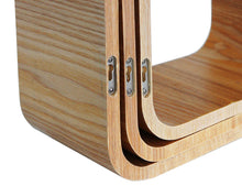 Wood Veneer 3 Piece Wall Shelf Cube Set 12.6", Bamboo Ash - Utopia Alley - 6