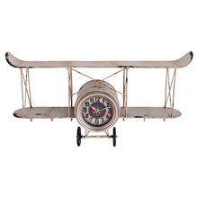 Biplane Wall Clock, Distressed Antique Vintage Finish, 12.6" W, Grey - Utopia Alley - 2