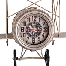 Biplane Wall Clock, Distressed Antique Vintage Finish, 12.6" W, Grey - Utopia Alley - 4