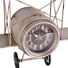 Biplane Wall Clock, Distressed Antique Vintage Finish, 12.6" W, Grey - Utopia Alley - 6