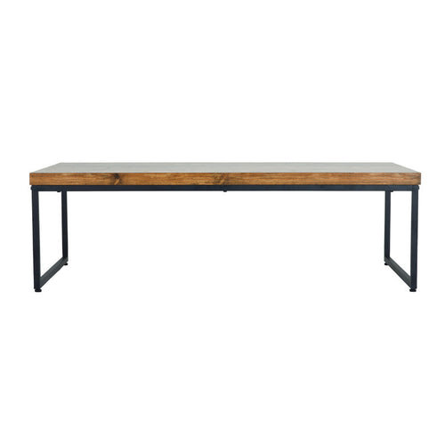 Rustic Distressed Wood Coffee Table with Metal - Utopia Alley