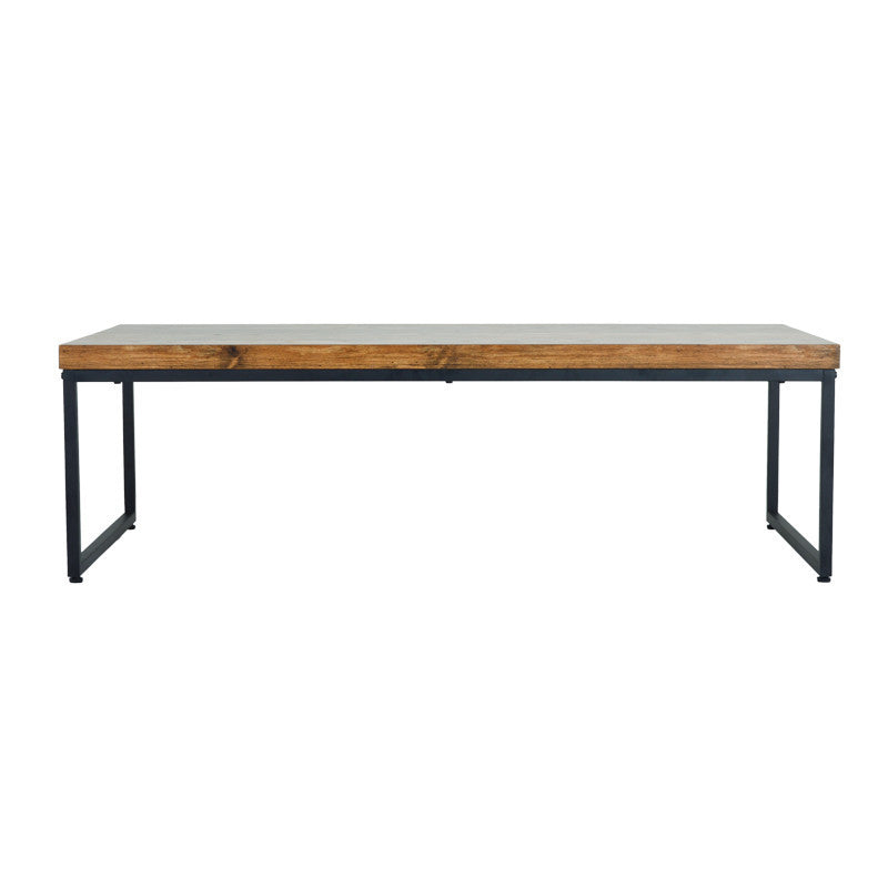 Rustic Distressed Wood Coffee Table with Metal - Utopia Alley