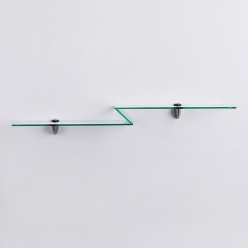 Zig Zag Glass Wall Shelf, 30.8