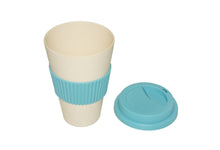 EcoFriendly Bamboo Cup With Silicone Lid, Natural / Blue - Utopia Alley - 4