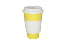 EcoFriendly Bamboo Cup With Silicone Lid, Yellow / White - Utopia Alley - 2