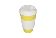 EcoFriendly Bamboo Cup With Silicone Lid, Yellow / White - Utopia Alley - 3