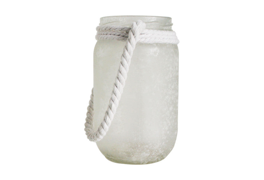 White Satin Frosted Glass Jar, 6