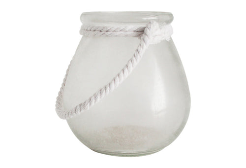 White Satin Frosted Glass Jar, 4