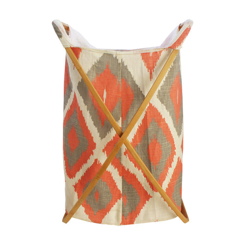 Bamboo Frame Retro Hamper, Salmon Print - Utopia Alley - 1